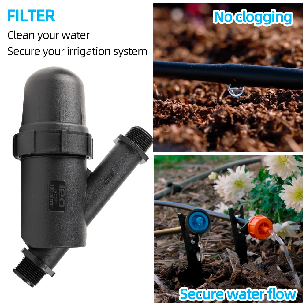 Garden Reginging Irrigação de Metal Filtro de Filtro de Filtro de Sulvedor de Rede 3/4 polegadas 120 Mesh Gardening Drip Irrigação Ferramentas da Fonte