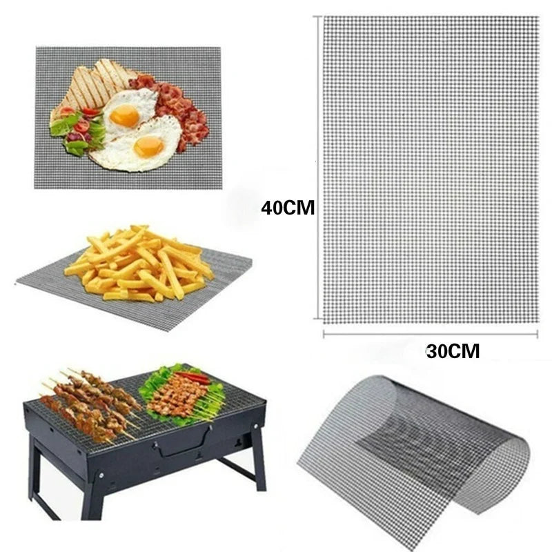 Nelepiteľné grilovanie sieťoviny Opätovne použiteľné tepelné odolnosť BBQ pečenie čistá podložka kuchynská varenie fajčiar