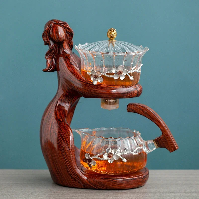 Heat-resistant Glass Teapot Holder Base Tea infusers Tea Ware Automatic Tea Set  Making  Kungfu Teapot