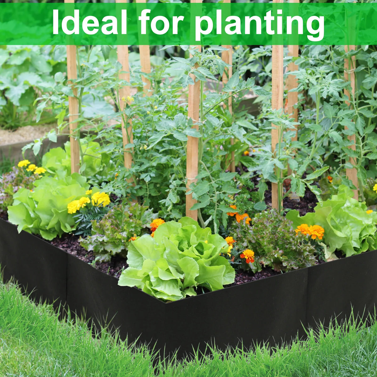 4/8 Gitter Garten erhöhte Pflanzbett Stoff erhöhtes Gartenbett Quadrat Felt Garten Blume Wachsen Bag Gemüse Pflanzer Topf