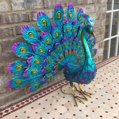 Peacock Sculpture Formă viu Statuie Peacock Peacock Anti-Oxidare Decorare Grădină Rezistentă la Wear Ornament Peacock