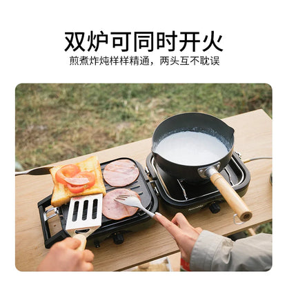 Naturehike موقد غاز مزدوج 2300 واط التخييم في الهواء الطلق نزهة موقد غاز الإشعال الإلكتروني طوي 2.5 كجم معدات الطبخ المحمولة