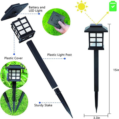 2/4/6/8 stks Solar LED Pathway Lights Outdoor Waterdichte Walkway Garden Decor Street Lamp voor landschapswerf Patio oprit