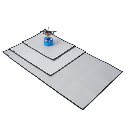 Camping brannsikkert grill matte klede flamme retardant varmeisolasjon pad ildpit ember matte teppe for utendørs piknik grillmat