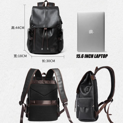 Mochila de couro de couro, mochila vintage de 15,6 polegadas Daypack, mochila de viagem durável à prova d'água, mochila de couro universitária