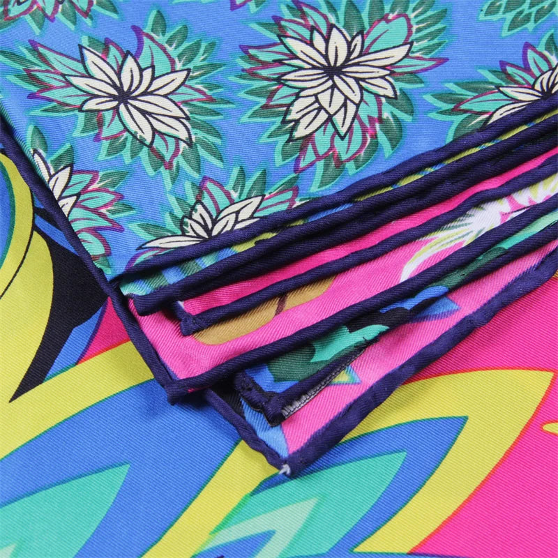 Eșarfă de mătase cu două mătase manual de mătase cu două girafe, eșarfe pătrate eșarpe echarpes foaards femme wrap bandana hijab 90cm