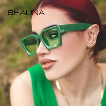 Shauna ins populære kvinder firkantede solbriller retro mænd tonede nuancer UV400