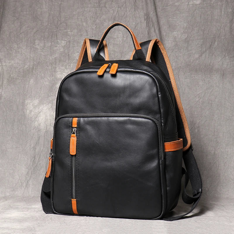 Rucsac vintage din piele reală pentru bărbați pentru primul strat de vacă rucsac rucsac de leisure colegiu geantă om de gheață geantă leathfocus