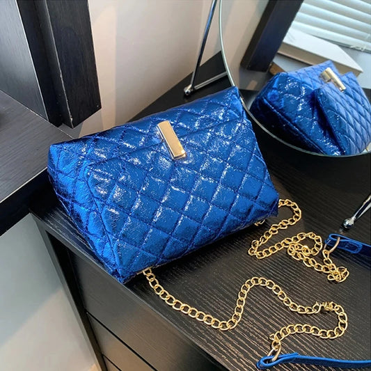 Žene PU kožna torba na ramenu Chic Glitter Design Tote Torbica Svjetlosno Y2K Torba za mobitel Ženska torba za putnicu Crossbody