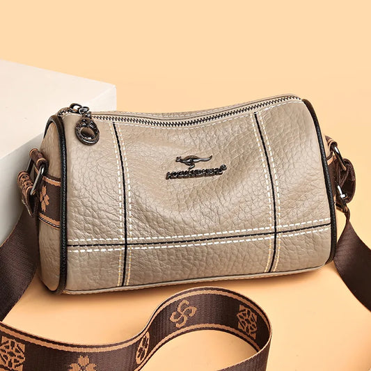Høykvalitets solidfarge ekte skinn skulder crossbody vesker for kvinner 2022 ekte skinn damer håndvesker kvinnelig tote sac