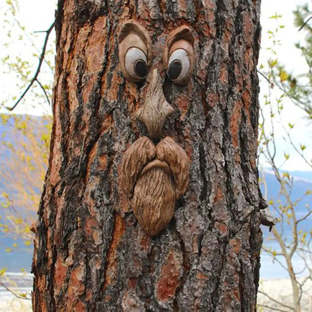 Kora ducha twarz Facial Facial Old Man Tree Decorat Yard Decoration