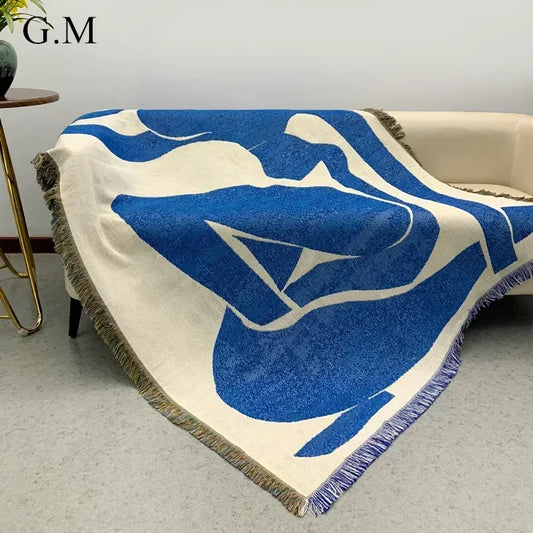 160x130cm INS Estilo Throw Planta para sofá -cama Torda de malha vintage Tapestry Jacquard Camping Cobertor