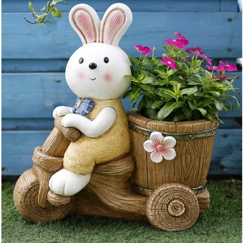 Binnenplaats decoratie bloem potten schattig konijn succesnt pot outdoor dierenstandaard voor bloemen prachtige praktische tuinpotten