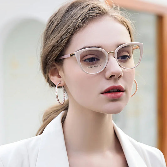 Firada Fashion Eyewear Retro Cat Eye Erellasses Women’s 2023 Anti Blue Light Optical Resept Librases Frame For Women 87003