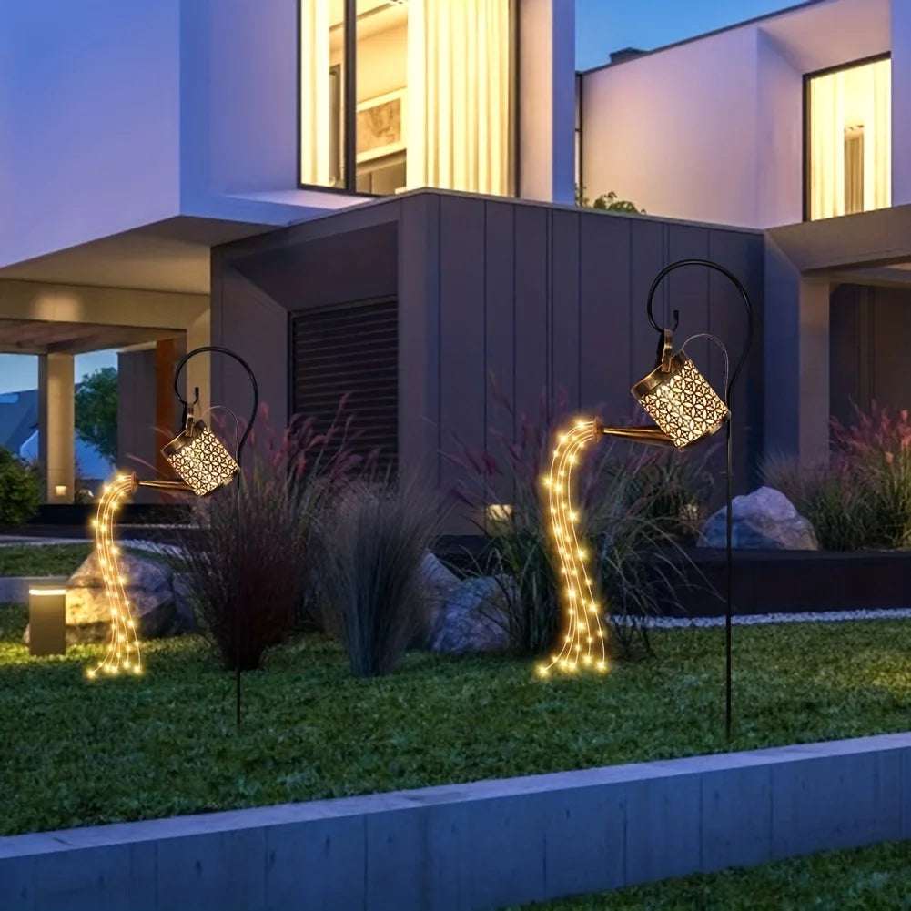 L'arrosage solaire extérieur peut léger étoile du jardin de douche art LED String Light Pathway Patio suspendu Lantern Kettle Lampe décorative