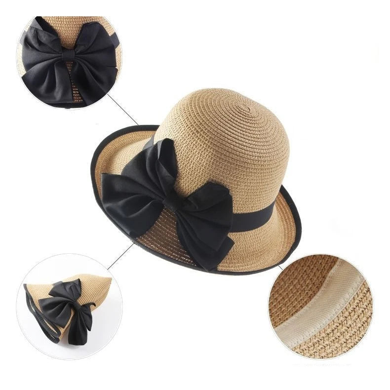 Muoti kesä Panama Beach Straw Hat for Women Beach rullattu auringonhattu rento matkakorkki Yksinkertainen leveä keulahattu Casquette