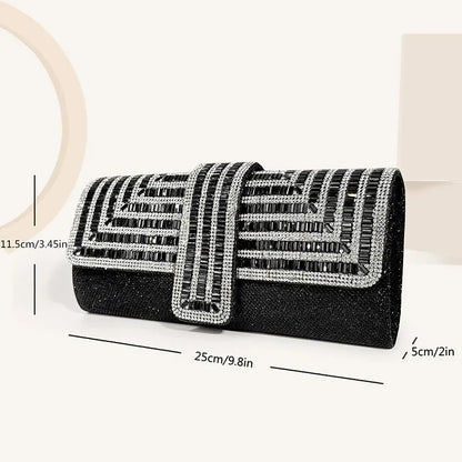 Rhinestone kúpling kvenna purses kvöldpokar glitrandi glitri formleg partý brúðkaups kokteil prompokar með keðju