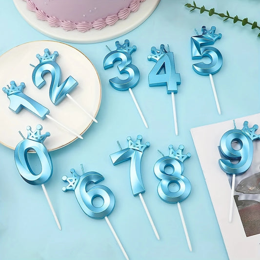 Candela digitale Crown Digital's Children's Crown Birthday Candela Candela Decorazione Cake Decoration Gold Blue Rosa di compleanno Pink