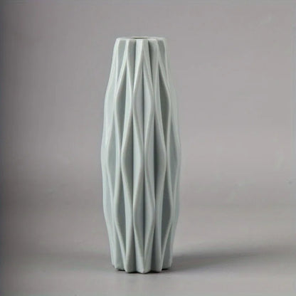 1Pc Diamond Plastic Vase Imitation Ceramic Flower Pot Thick And Durable Suitable For Living Room Bedroom Home Holiday Decoration