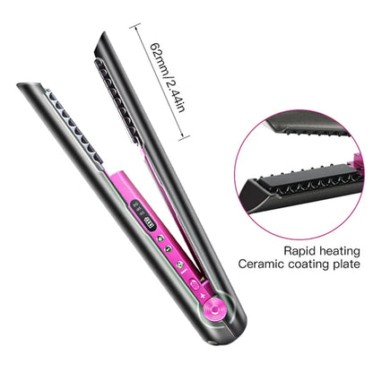 Letraz de cabello inalámbrico mini plano plano usb usb recargable cabello enderezado herramientas de peinado de hierro rizado rizado de cabello inalámbrico