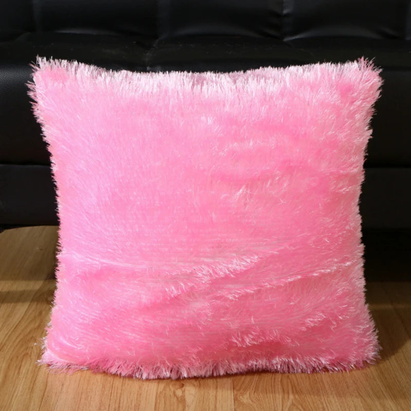 Mäkké faux srsti vankúše puzdro Plush vankúšik ružová modrá fialová teplá obývacia izba Spálňa pohovka dekoratívne vankúše pokrývať 40*40 cm