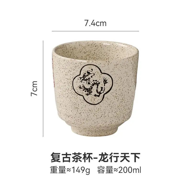 Japanese style Hefeng hand-painted ceramic tea cup, wine cup, small size drinking cup, hotel heat-resistant thickened home tea