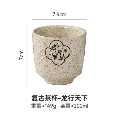 Japanese style Hefeng hand-painted ceramic tea cup, wine cup, small size drinking cup, hotel heat-resistant thickened home tea
