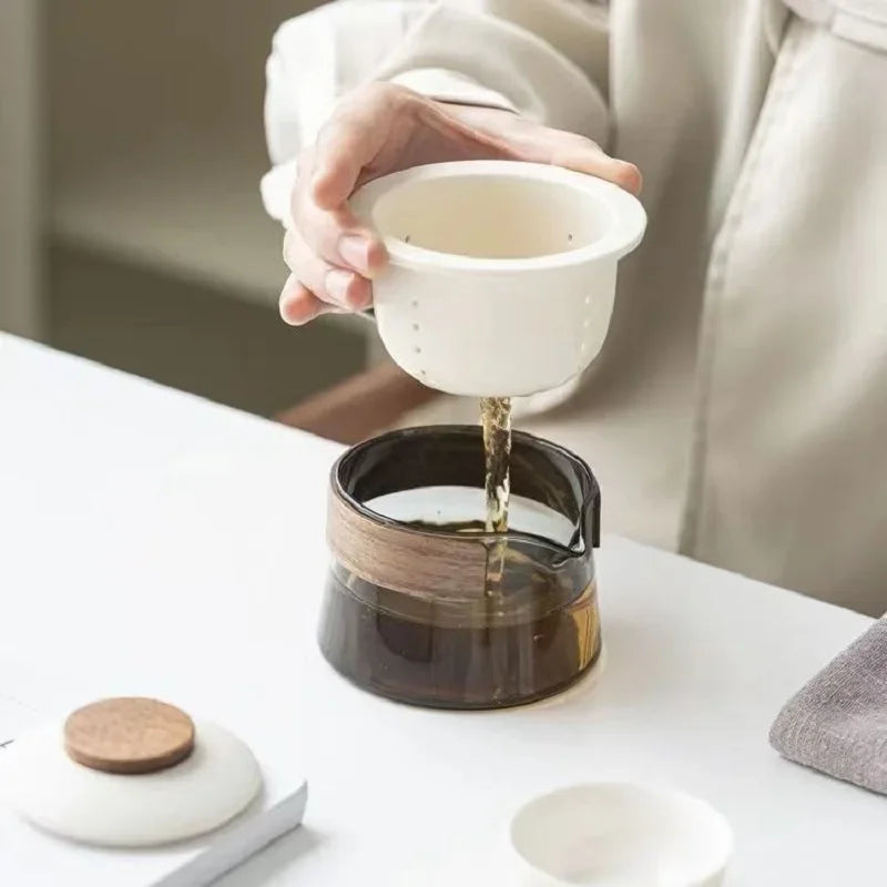 1 Bowl 3 Cup Zen Teapot and Tea Cup Set Kit Household Tea Making Travel Set Outdoor Portable Bag Chinese Tea Set Supplies
