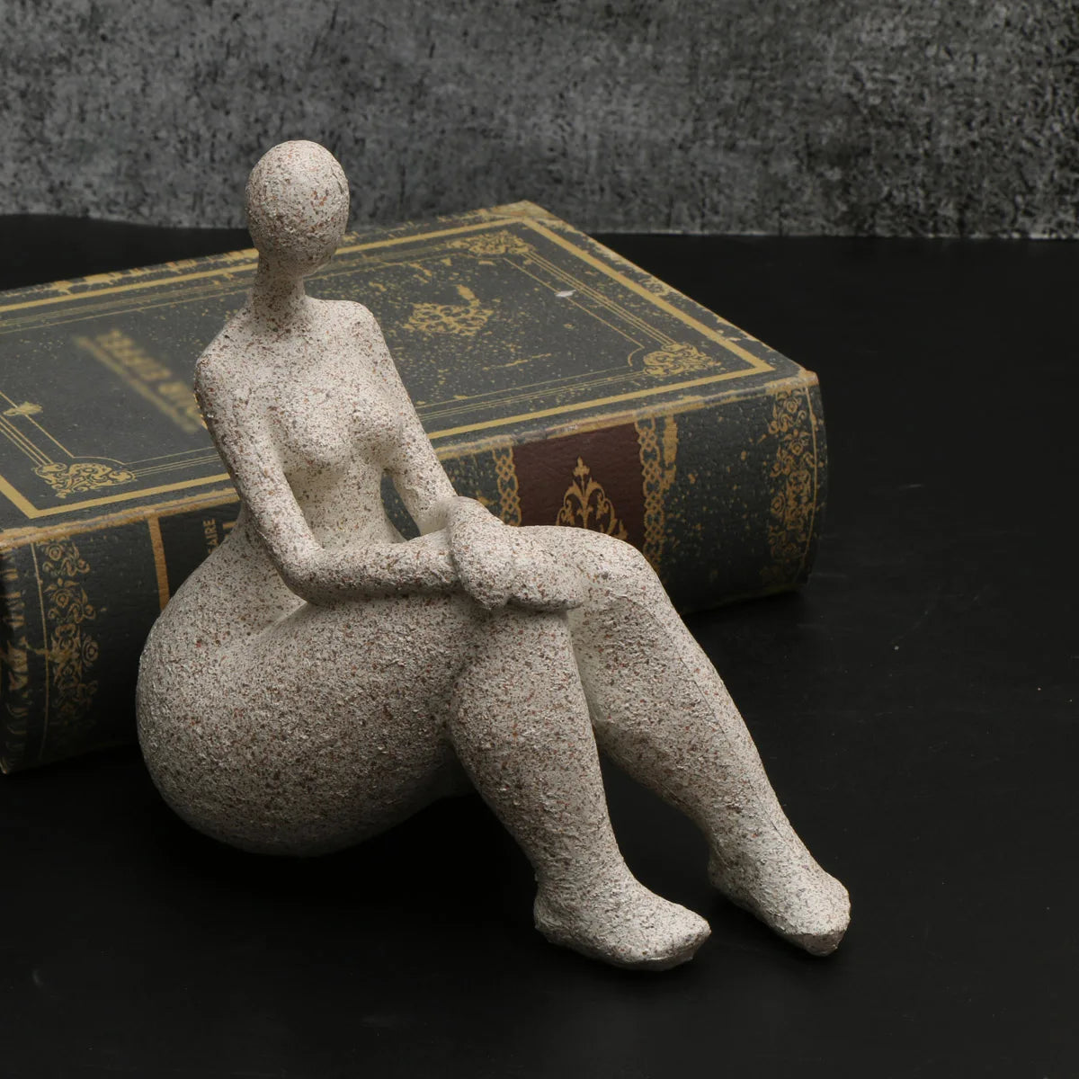 1pc, Sandstone Resin  Chubby Woman Statue  Handmade Sandstone Abstract Art Home Living Room Office Cabinet Tabletop Entryway Dec