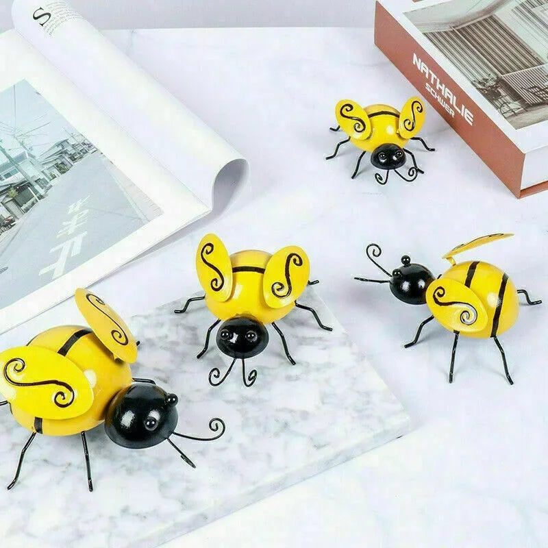 1/4pc set dekoracyjne metalowe figurki pszczoły Art Home Dekoration