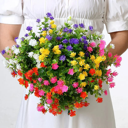 1 paquete de flores artificiales al aire libre de vegetación resistente a la vegetarería