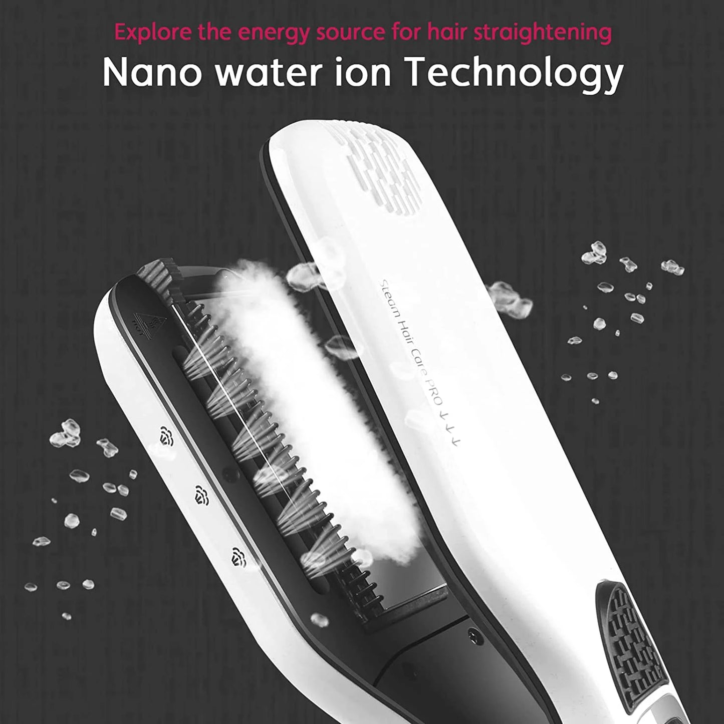 Tappeto a vapore elettrico piastratura professionale ceramica capelli larghi arricciatura piatti di ferro piastra per capelli lcd visualizzazione pettine calda raddrizzamento