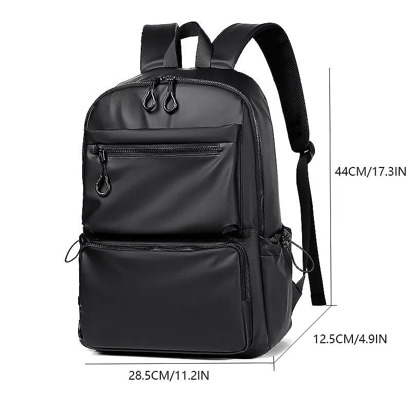 Uma mochila masculina de 14 polegadas de grande capacidade Viagem de lazer sólido colorido pu de mochila mochila de moda Moda e mulher bolsa escolar de estudantes