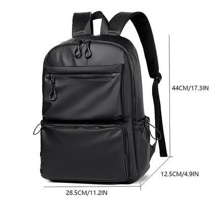 Uma mochila masculina de 14 polegadas de grande capacidade Viagem de lazer sólido colorido pu de mochila mochila de moda Moda e mulher bolsa escolar de estudantes