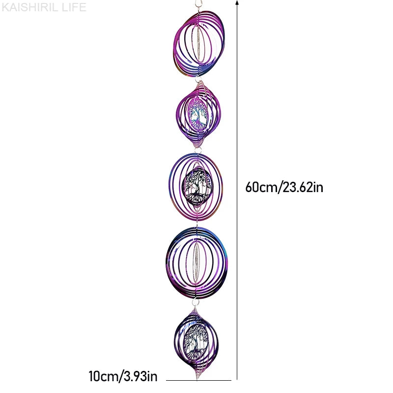 3d rotierende Wind Chimes Tree of Life Wind Spinner Glocke für Wohnkultur ästhetischer Garten Hängende Dekoration im Freien Windchimes Set Set