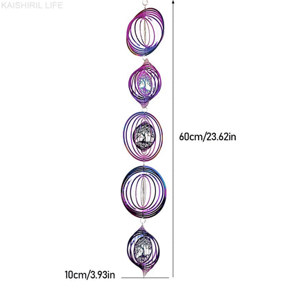3d rotierende Wind Chimes Tree of Life Wind Spinner Glocke für Wohnkultur ästhetischer Garten Hängende Dekoration im Freien Windchimes Set Set
