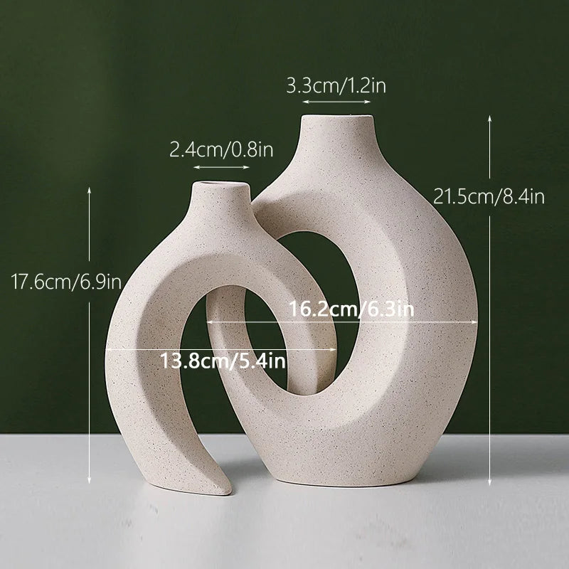 CAPIRON 21cm 28cm Large Luxury Decorative Ceramic Vase Home Decor Accessorie Nordic Flower Interior Living Room Tabletop Modern