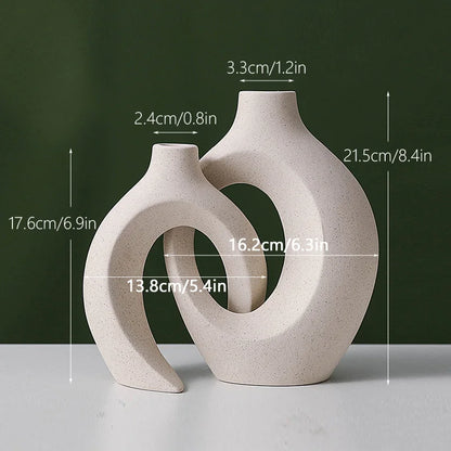 CAPIRON 21cm 28cm Large Luxury Decorative Ceramic Vase Home Decor Accessorie Nordic Flower Interior Living Room Tabletop Modern