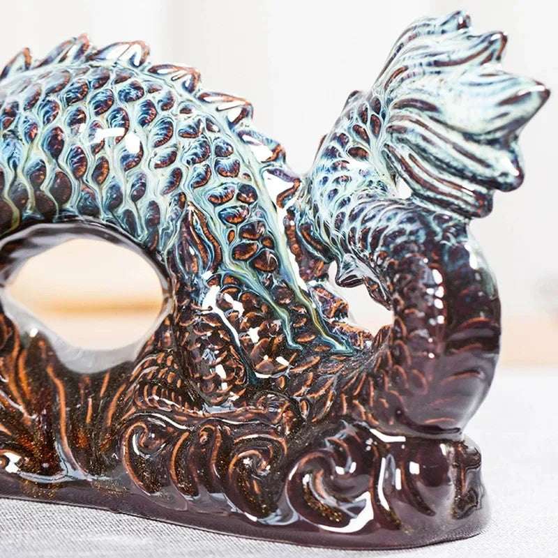 2024 Dragon tea set Chinese kung fu tea set high-end automatic  bone china teapot tea cup set travel  for 8 people