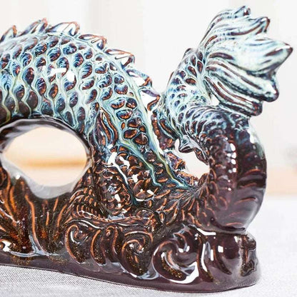 2024 Dragon tea set Chinese kung fu tea set high-end automatic  bone china teapot tea cup set travel  for 8 people