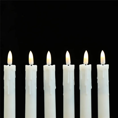 Pack de 7 pouces de 3 bougies décoratives à télécommande LED, bougies de mariage électronique sans flamme à batterie avec minuterie