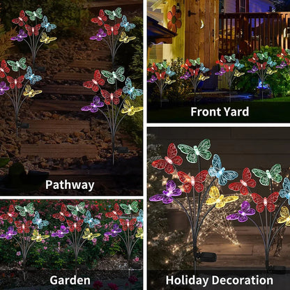 LED SOOL LED EXTERIOR IMPERIT GARDER DEL JARDÍA EL PARCELA Solar Luces de mariposa de mariposa Lámpara de decoración de jardín 6/8/10 Cheeps