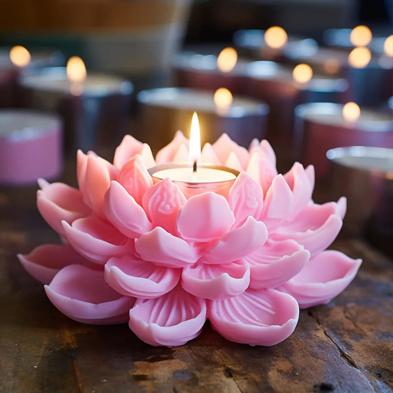 3D -Lotus -Form -Kerze Silikonform Lotus Kuchen Schokolade Silikonform Blume Peony Kerzenform Harzformen Home Dekoration