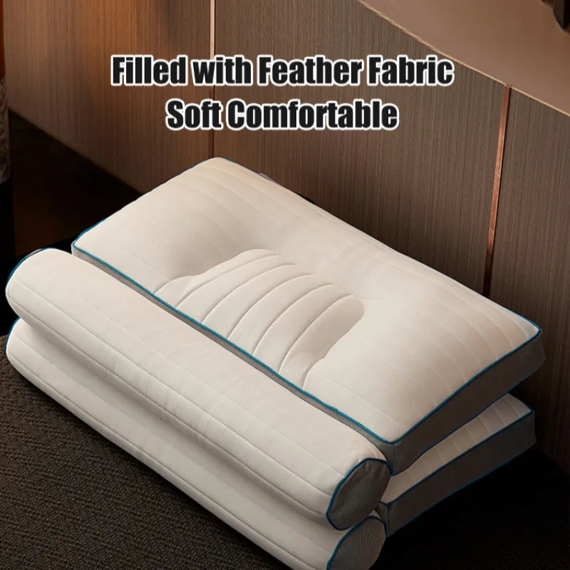 Oreiller anti-traction Protection du sommeil à la maison Spine cervicale Spine Cylindrical Sangué + Feuille de latex + Plume Ultra-Fine Oreiller unique