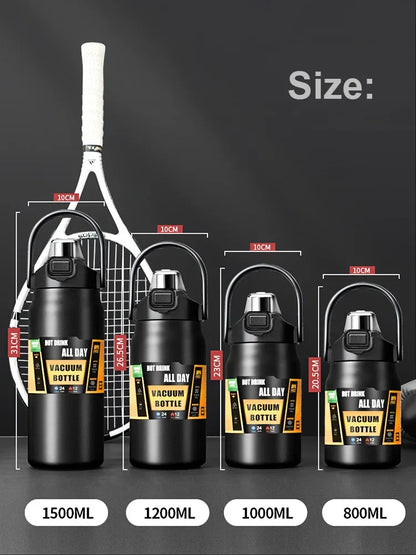 304 Stainless Steel Thermos Portable Outdoor Thermal Mug Tumbler Vacuum Flasks Cold and Hot Sports Water Bottle with Straw