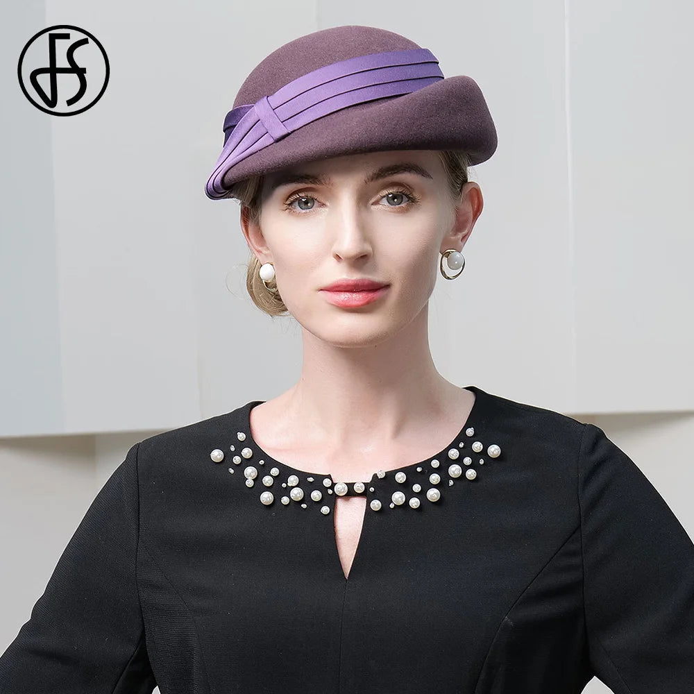 FS Elegant Millinery Fascinator Beret Hats For Women Wedding Church Church Church Partia Pillbox