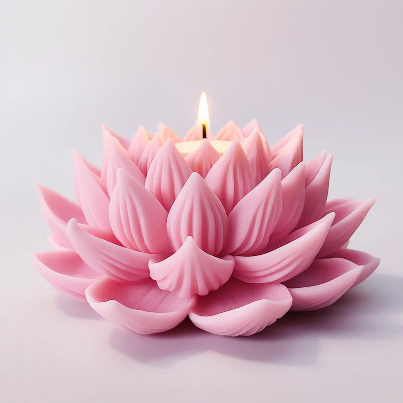 3D -Lotus -Form -Kerze Silikonform Lotus Kuchen Schokolade Silikonform Blume Peony Kerzenform Harzformen Home Dekoration