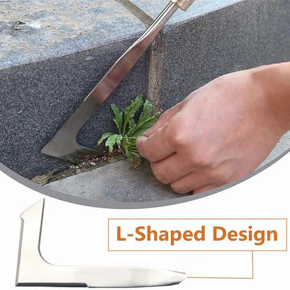 L formet håndskalning Weedter Root Remover Tool Outdoor Weeder Portable Weed Puller Håndteret manuel rustfrit stål haveværktøj