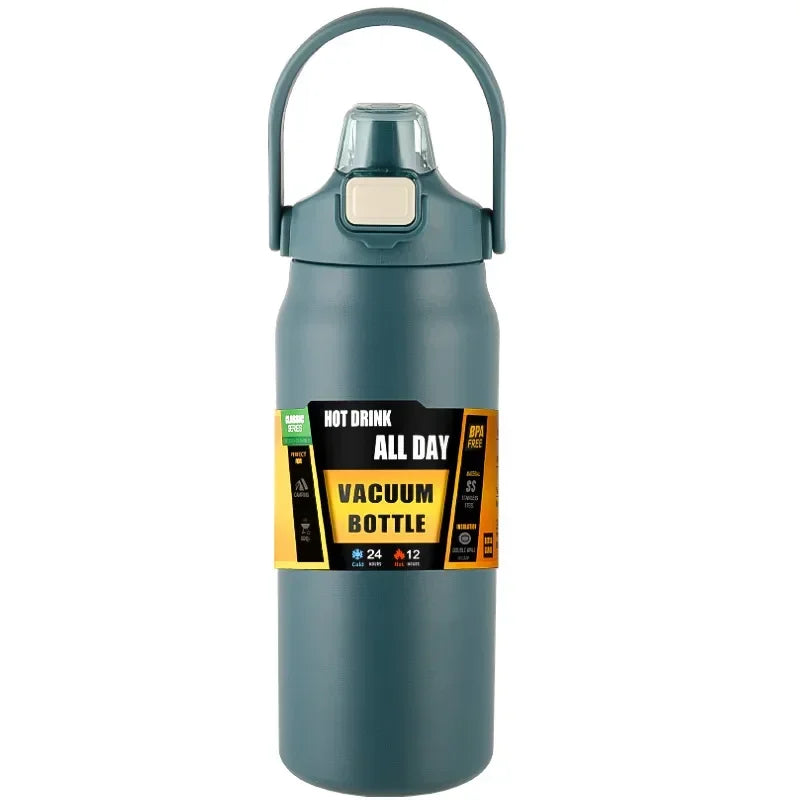304 Stainless Steel Thermos Portable Outdoor Thermal Mug Tumbler Vacuum Flasks Cold and Hot Sports Water Bottle with Straw