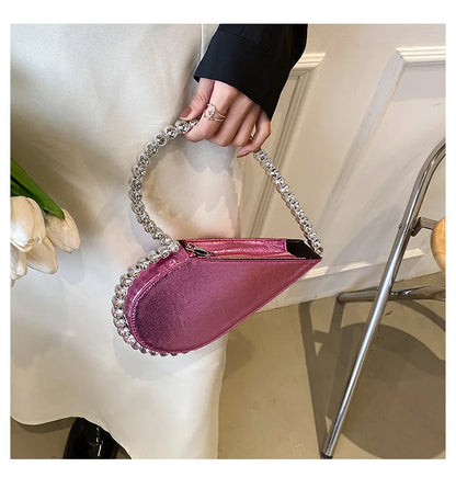 Xiyuan diamant rozë rozë e kuqe e kuqe e kuqe e zezë mbrëmje baganta baganta projektuesi i grave rhinestones rhinestones mini totes festa dasmash